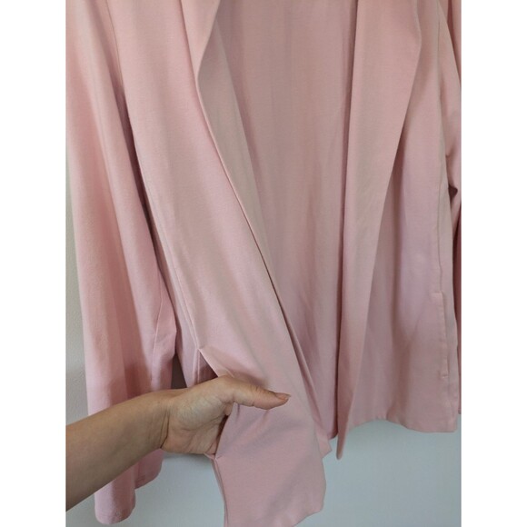 Eileen Fisher Womens Hooded Cardigan Medium Organic Cotton Open Front Pink Soft - Picture 3 of 10